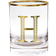 Qualia Monogrammed Letter "H" Double Old Fashioned Drink Glass 0.035cl 4pcs