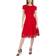 Donna Ricco Lace Trim A-Line Dress - Red