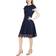 Donna Ricco Lace Trim A-Line Dress - Navy