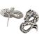 John Hardy Legends Naga Stud Earring - Silver/Sapphire