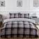 Dreamscene Check Teddy Duvet Cover Silver, Grey (260x220cm)