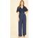 Yumi Lace Bodice Wrap Jumpsuit, Navy