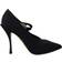 Dolce & Gabbana Black Socks Stretch Crystal Pumps Shoes