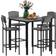 Homcom Square Kitchen Table Grey Dining Set 90.2x90.2cm 5pcs