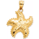 Finest Gold Satin Starfish Charm - Gold