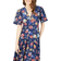 Yumi Bird & Floral Print Midi Dress - Navy