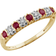 Gemondo Classic Half Eternity Ring - Gold/Ruby/Diamonds