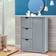 Costway 3 Drawers & 1 Cupboard Grey Storage Cabinet 61x81.3cm