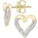 Jewelco London Heart Studs - Gold/Diamonds