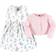 Hudson Baby Cotton Dress & Cardigan Set - Bunny Floral