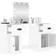 vidaXL 130x50x132.5cm High Gloss White Dressing Table 50x130cm