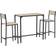 Homcom Industrial Natural Dining Set 45.1x88.9cm 3pcs