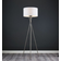 MiniSun Camden Brushed Chrome White Floor Lamp 155cm
