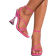 Shein Fashion Hot Pink Sandals For Women, Minimalist Clear Sculptural Heeled Ankle Strap Sandals
