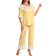 Shein Contrast Lace Ruffle Trim Flounce Sleeve PJ Set