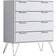 Fwstyle Modern Matt White Chest of Drawer 76.5x90cm