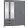 SECONIQUE Madrid Grey/White Gloss Wardrobe 160x196cm