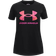 Under Armour Girl's Tech Print Fill Big Logo Short Sleeve - Black/Rebel Pink (1377016-004)