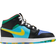 Nike Air Jordan 1 Mid Sneaker School GS - Black/University Red/Light Ultramarine/Opti Yellow