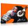 Panther Cool Ape with DJ Heaphones Orange Wall Decor 20x31cm