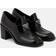 Prada Brushed Leather High-heel Loafers Black