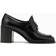 Prada Brushed Leather High-heel Loafers Black