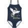 Harry Potter Hogwarts One Piece Swimsuit - Navy/White/Gold