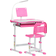 Homcom Kids Study Table & Chair Set with Lamp