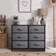 Sorbus Dresser with 6 Drawers Black Chest of Drawer 80x62.5cm