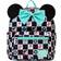 Loungefly Mickey & Minnie Date Night Diner Checkered All Over Print Square Mini Backpack - Black