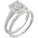 Charles & Colvard Halo Bridal Set Ring - White Gold/ Moissanite