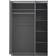 Fwstyle Stora Grey Gloss Wardrobe 120x180cm