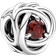 Pandora January Birthstone Eternity Circle Charm - Silver/Red