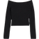 H&M Off the Shoulder Rib Knit Sweater - Black