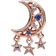 Pandora Star & Crescent Moon Charm - Rose Gold/Blue/Transparent
