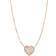 Fossil Mosaic Heart Necklace - Rose Gold/Mother of Pearl/Transparent