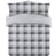 Brentfords Check Teddy Duvet Cover Grey, Silver (198x137cm)