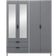 SECONIQUE Madrid Grey/White Gloss Wardrobe 160x196cm