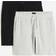 H&M Regular Fit Sweatshorts 2-pack - Black/Grey Melange