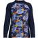 Lands' End Boy's Husky Mock Neck Long Sleeve UPF Swim Rash Guard - Deep Sea Navy Tie Dye Sharks