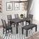 Simplie Fun Rustic Wood Black Dining Set 91.4x152.4cm 6pcs