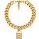 Michael Kors Precious Pave Lock Curb Link Necklace - Gold/Transparent