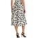 Ralph Lauren Leaf Print Satin Charmeuse Midi Skirt - Cream/Black