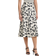 Ralph Lauren Leaf Print Satin Charmeuse Midi Skirt - Cream/Black