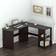 SHW L-Shaped Espresso Writing Desk