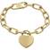 Fossil Harlow Linear Texture Heart Station Bracelet - Gold