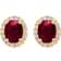 Christ Stud Earrings - Gold/Ruby/Diamonds