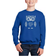 LA Pop Art Owl Word Art Crewneck Sweatshirt - Royal