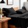 Bare Home Washed Bed Sheet Black (243.8x167.6cm)