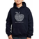 LA Pop Art Boy's Word Art Hooded Sweatshirt - Navy